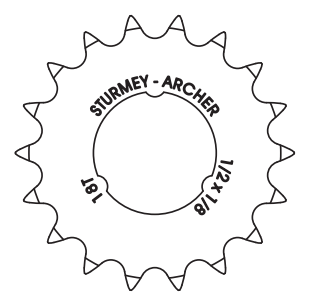 Sturmey-archer europe n.v. tandhjul sturmey archer 18t - 1 8 flad model - krom