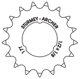 Sturmey-archer europe n.v. tandhjul Sturmey Archer 17t - 1 8 flad model - krom