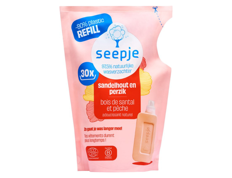 Seepje refill - skyllemiddel - sandeltræ og fersken