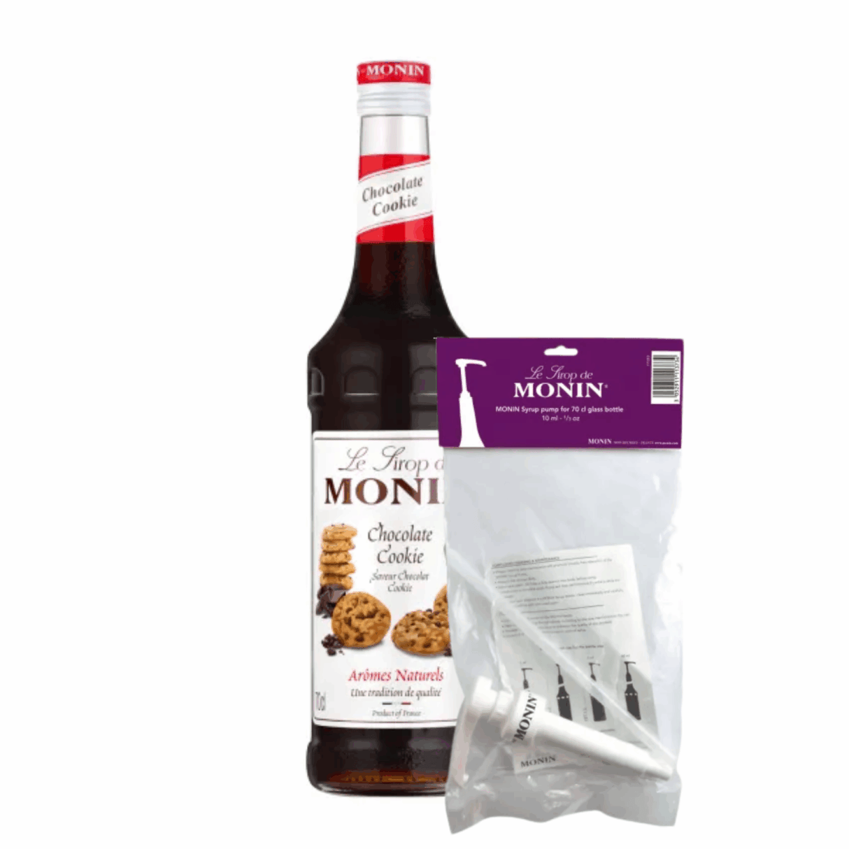 Monin sirup chokolade cookie (70 cl) + sirup pumpe (10 ml)