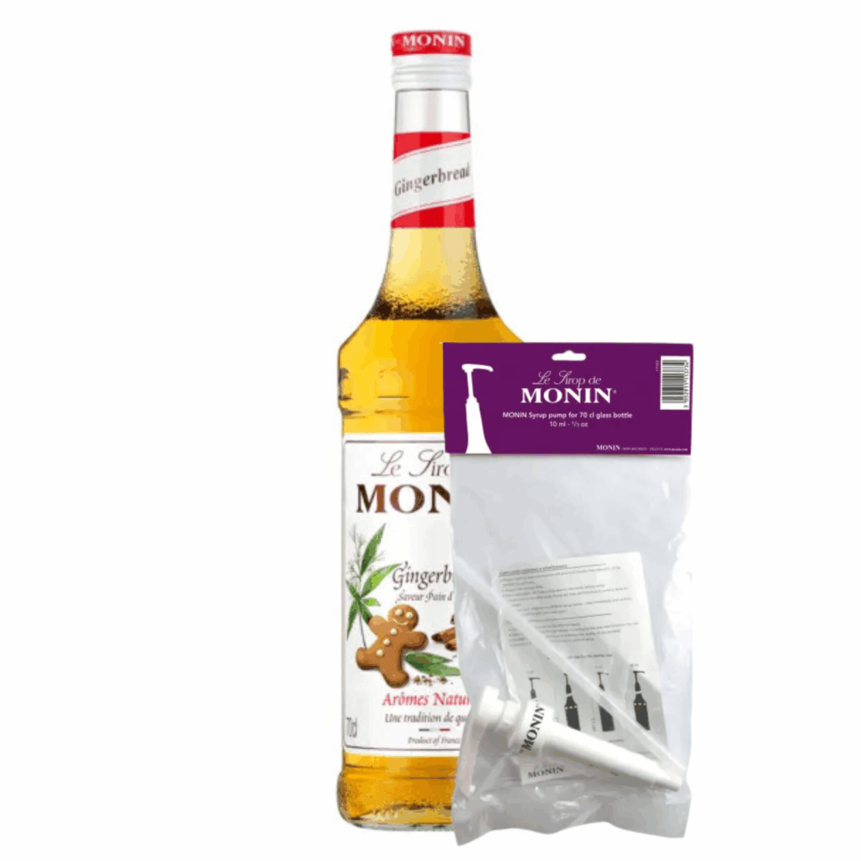 Monin sirup honningkager (70 cl) + sirup pumpe (10 ml)