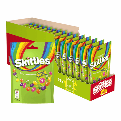 Skittles crazy sours stående taske (15x 152gr)