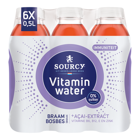 Sourcy vitaminvand brombær acai kæledyr (6x 50cl)