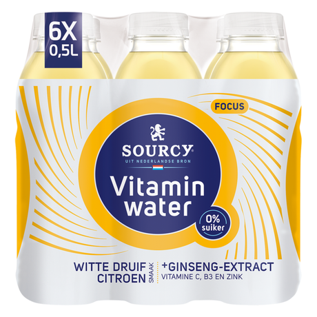 Sourcy vitamin vand drue citron fokus (6x 50cl)