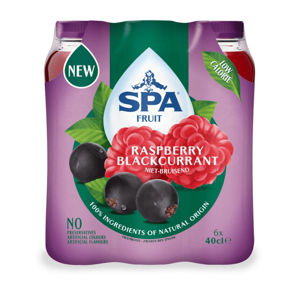 Spa frugt stadig hindbær solbær (6x 400 ml)