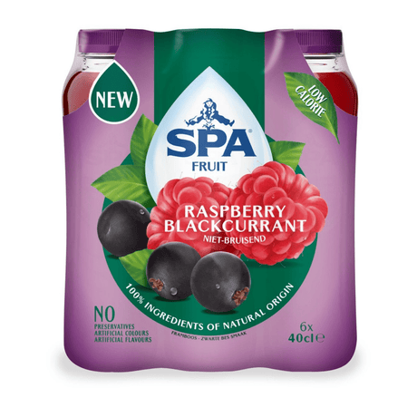 Spa frugt stadig hindbær solbær (6x 400 ml)