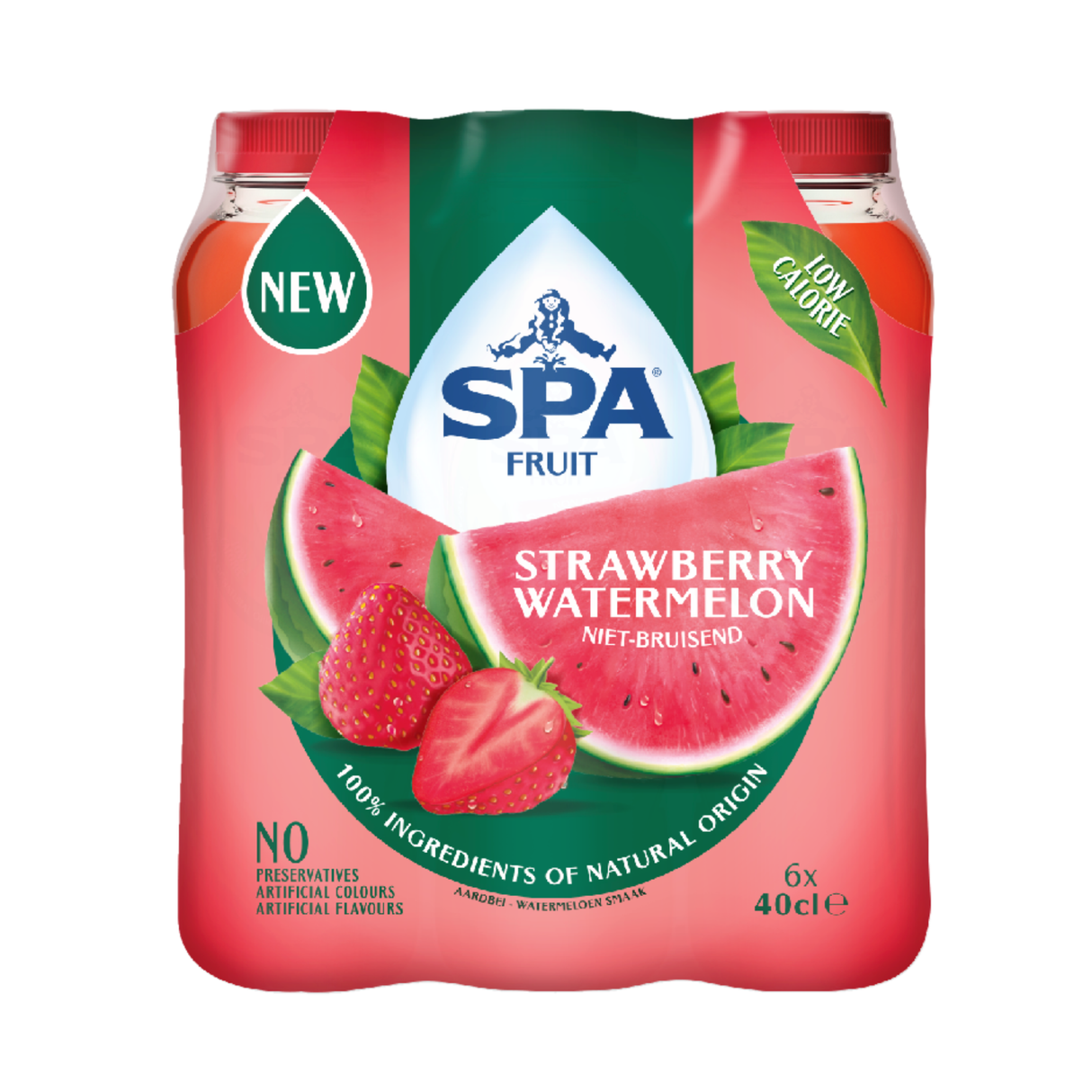 Spa frugt stadig jordbær vandmelon hætte (6x 400 ml)