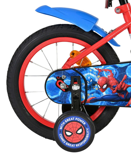 Spiderman marvel spider-man børnecykel - drenge - 14 tommer - rød blå