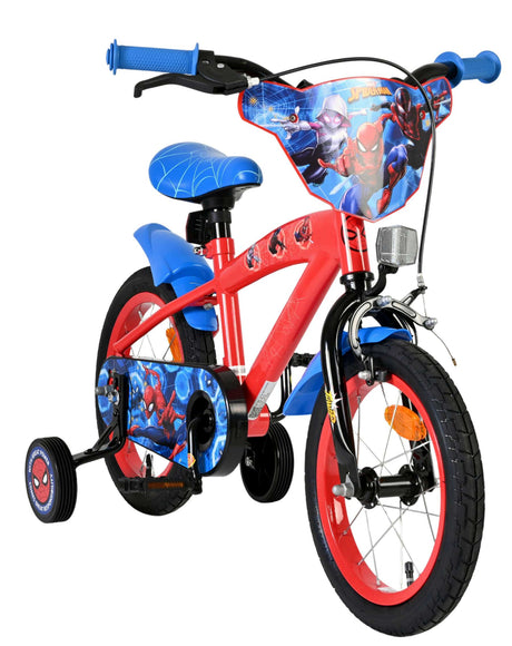 Spiderman marvel spider-man børnecykel - drenge - 14 tommer - rød blå