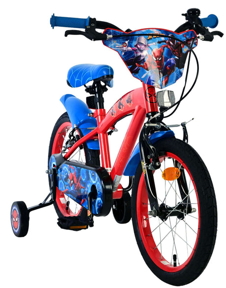 Spiderman spider-man børnecykel - drenge - 16 tommer - blå rød - to håndbremser