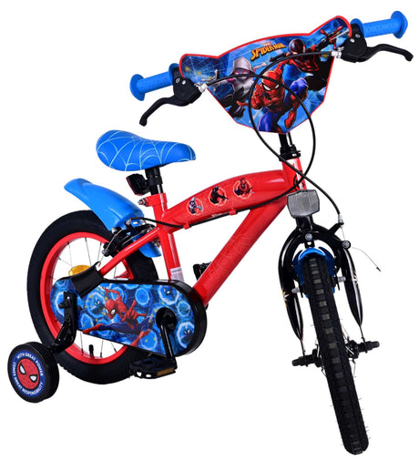 Spiderman Ultimate Spider -Man børnecykel - drenge - 14 tommer - blå rød - to håndbremser