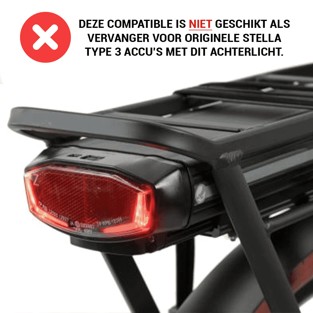 Abi-kompatibelt cykelbatteri Stella type 3 36v 14,5 ah