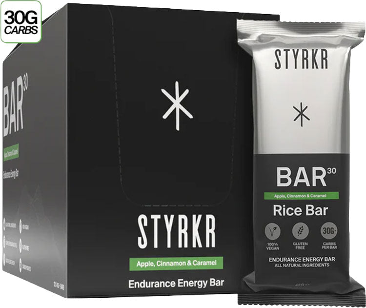 Styrkr bar30 energibar 43g æske med 12 | æble kanel karamel