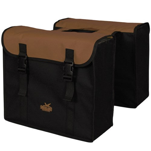 Grønlands dobbeltpose, L sortbrun. Dimensioner 37x33x14 (2x) cm 34L.
