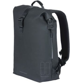 Basil Soho Mik Side Bicycle skuldertaske - sort, vandtæt, PU, Nordlicht LED, 17L
