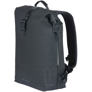 Basil Soho Mik Side Bicycle skuldertaske - sort, vandtæt, PU, Nordlicht LED, 17L