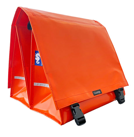 Clarijs cykeltaske dobbelt XL PVC 46L med udskæring orange