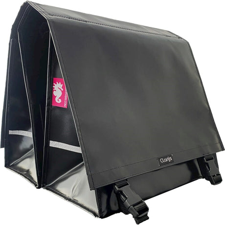 Cykelpose dobbelt XL PVC 46L med udsparing sort