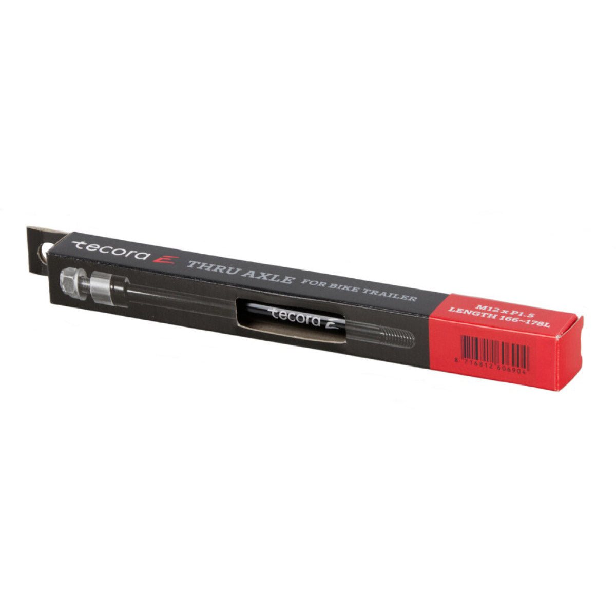 Tecora e thru axle trailer m12 p1.5 166-178mm aluminium sort