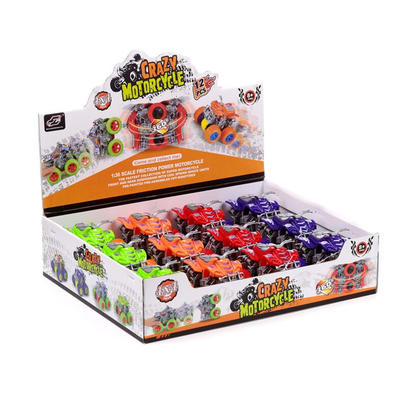 Quad bike 4x4 stunt friktion push pull action legetøj
