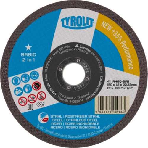 Tyrolit dss 125x2,5mm a30q-bf basic st rustfrit stål | 25 stk