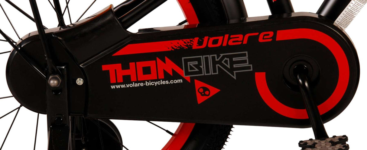 Volare Thombike Children's Bicycle - Drenge - 18 tommer - Sort rød