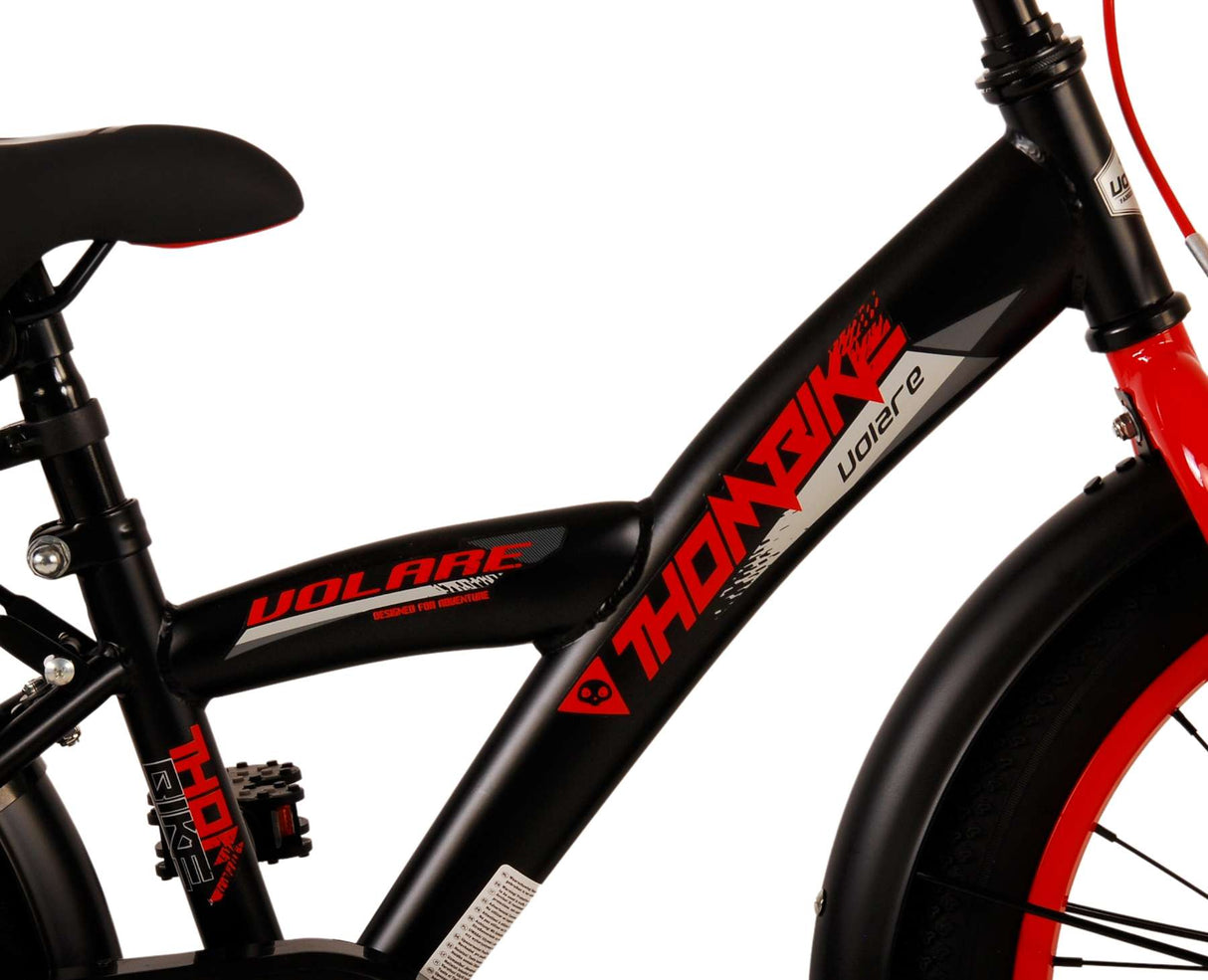 Volare Thombike Children's Bicycle - Drenge - 18 tommer - Sort rød