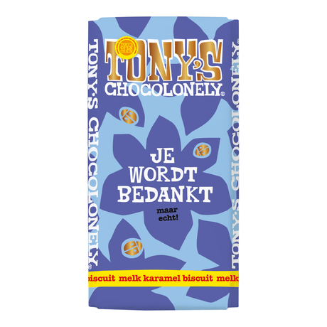 Tony's chocolonely bar tak mælk karamel kiks (15x 180g)