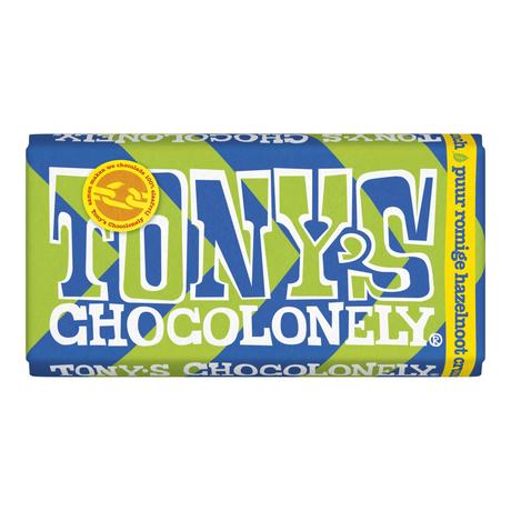 Tony's chocolonely reep puur romige hazelnoot crunch (15x180gr)