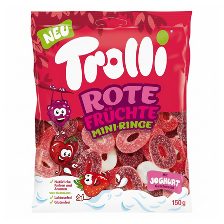 Trolli røde frugter mini ringe pose (15x 200g)