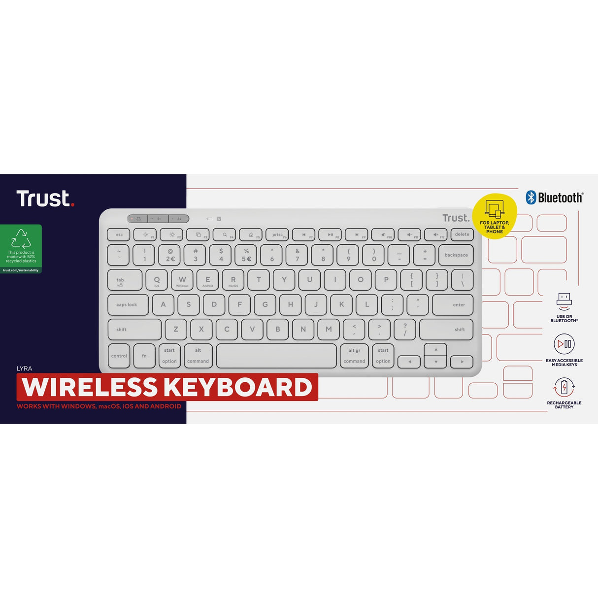 Tillid Lyra Compact trådløst tastatur