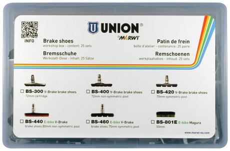 Marwi union fælg bremseklods sæt bs-460 v-bremse 75mm (25pr)