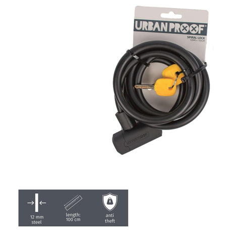 Urbanfast spirallås 12 mm*150 cm sort