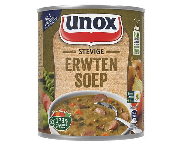 Unox suppe på dåse - solid ærtesuppe - klar på et øjeblik og god til mere end 3 skåle suppe - 6 x 800 ml