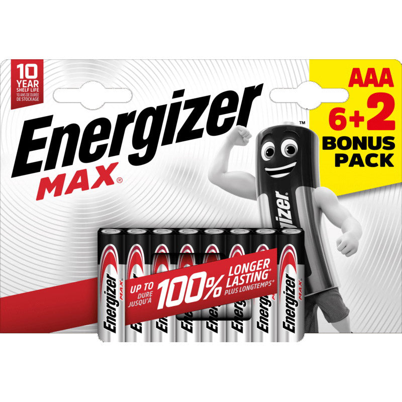 Energizer Max LR03 AAA blister 6+2 stk