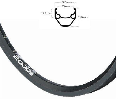 Ryde Velg 28 tommer 622 ZAC2000 Black Bus 13 36