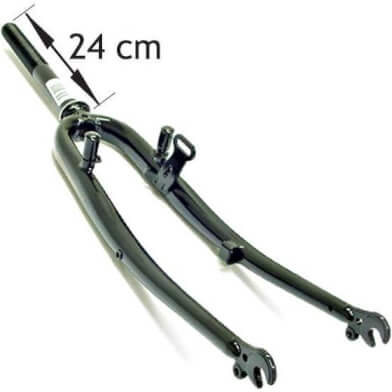 Forgaffel 28 med 1 gaffelrør - V -brake og trommebremse plus dynamoak - blank sort