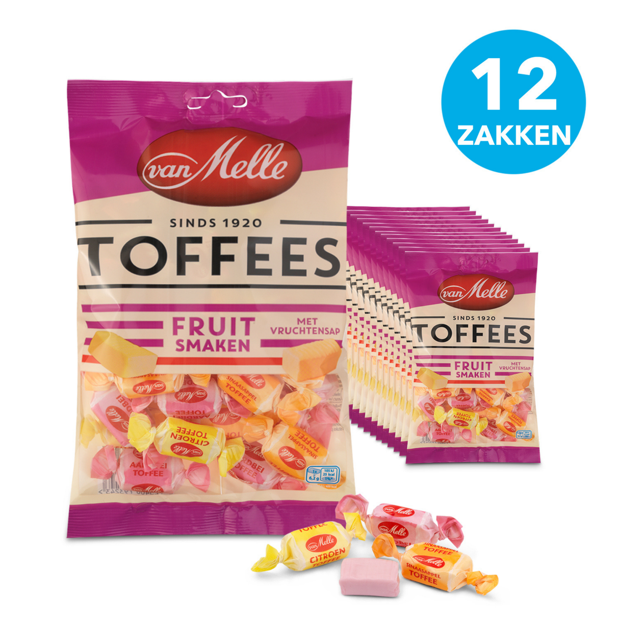 Van melle toffees frugt vegansk pose (12x225gr)