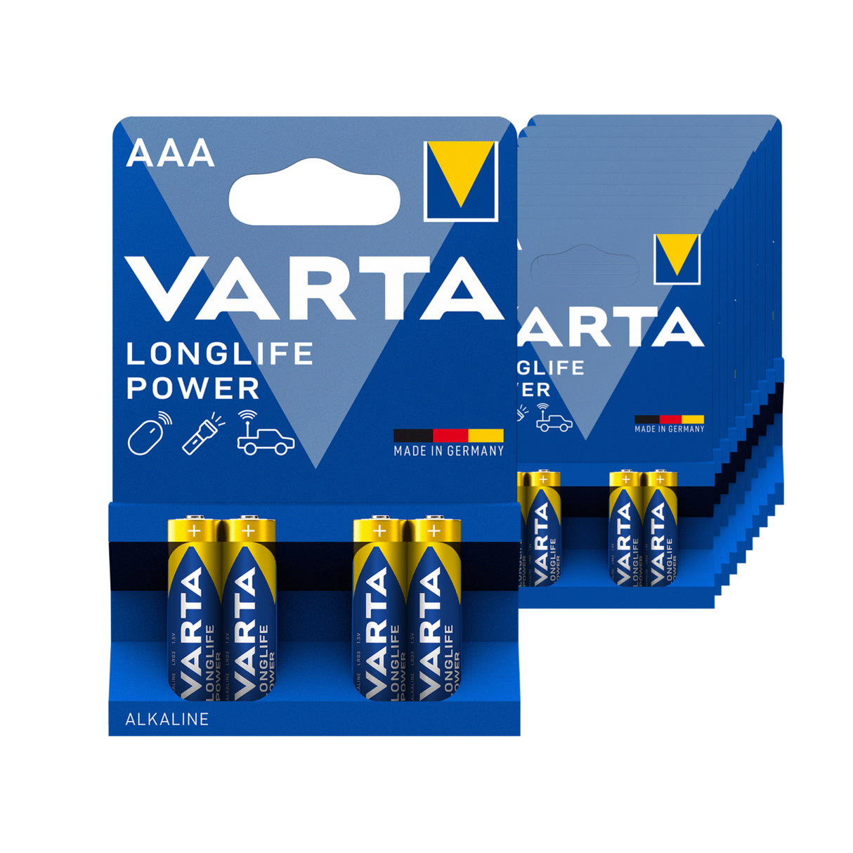 Varta aaa power alkaline batterier med lang levetid (10x 4 stk.)