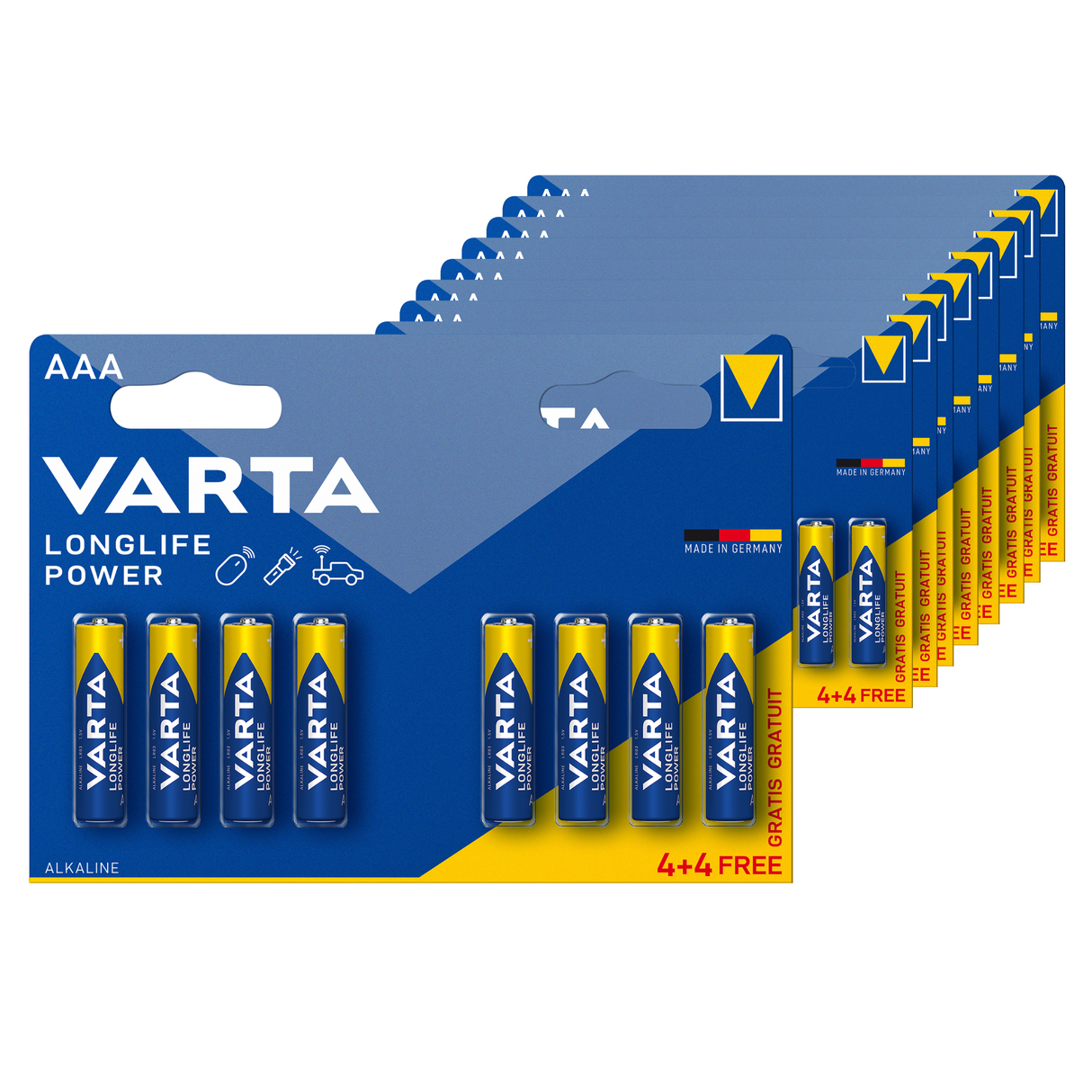 Varta aaa batteri med lang levetid (8 x 20 styk)