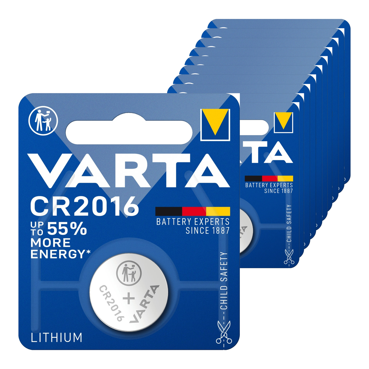Varta cr2016 lithium knapcelle batteri (10 stk.)