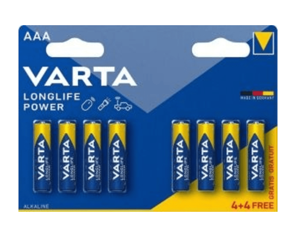 Varta longlife power aaa enkelt blister 8 (10x 8 stk.)