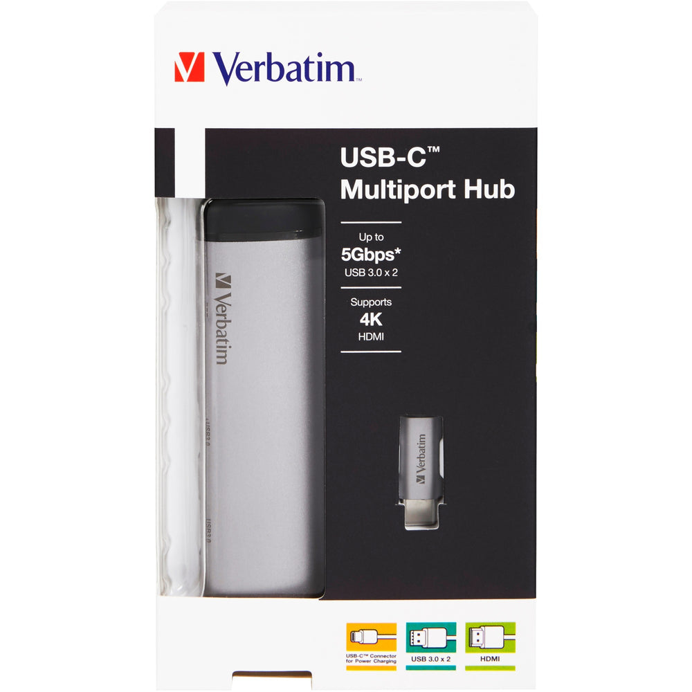Verbatim USB 3.2 Gen 1 Multiport Hub, USB-C> 2X USB-A + US