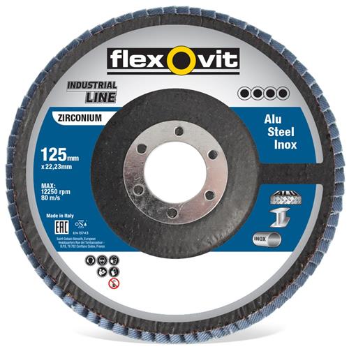 Flexovit flad klapskive 125x22 r842 p120 konisk | 10 stk