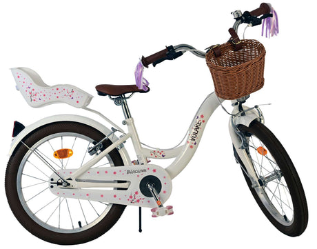 Volare blossom børnecykel - piger - 18 tommer - hvid - to håndbremser
