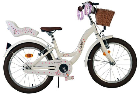 Volare blossom børnecykel - piger - 18 tommer - hvid - to håndbremser