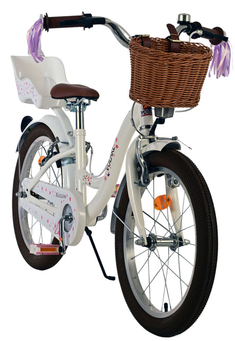 Volare blossom børnecykel - piger - 18 tommer - hvid - to håndbremser