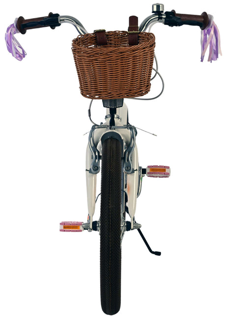 Volare blossom børnecykel - piger - 18 tommer - hvid - to håndbremser