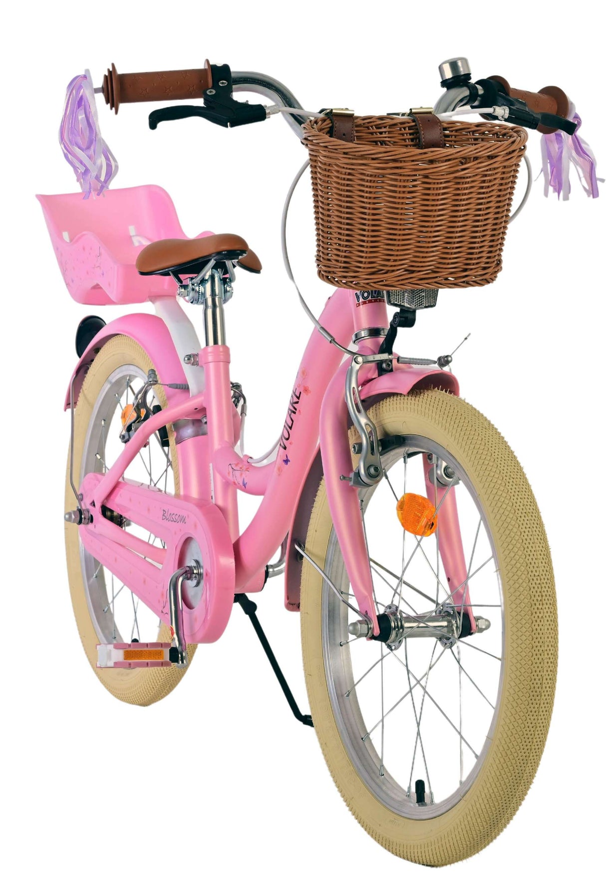 Volare blossom børnecykel - piger - 18 tommer - pink - to håndbremser