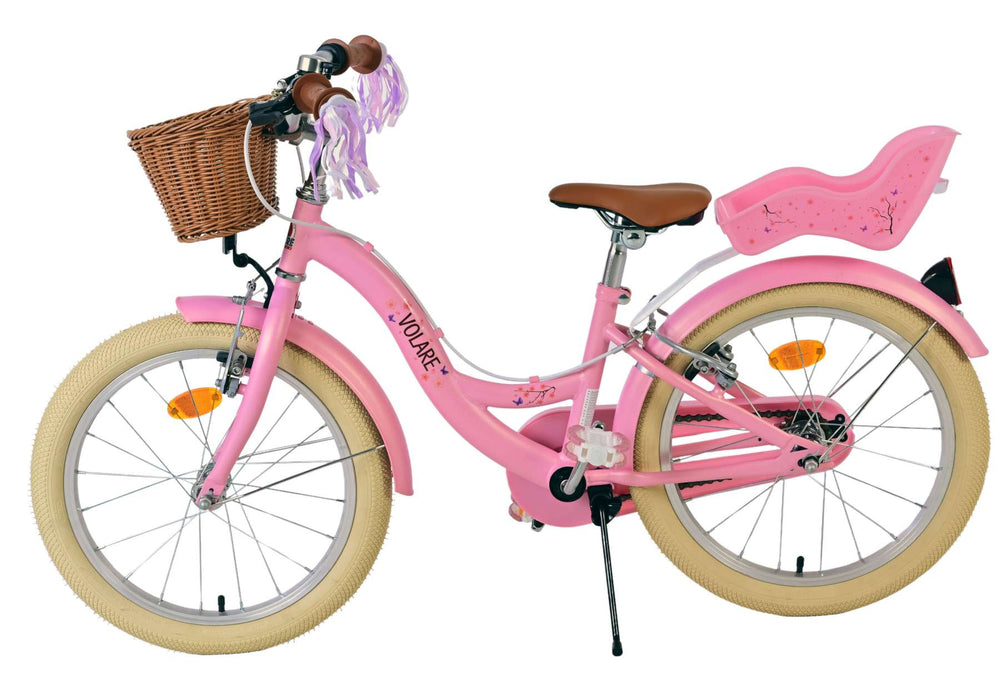 Volare blossom børnecykel - piger - 18 tommer - pink - to håndbremser